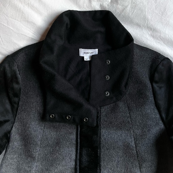 Helmut Lang Ombré Wool and Calf Hair Coat Large - Picture 4 of 8